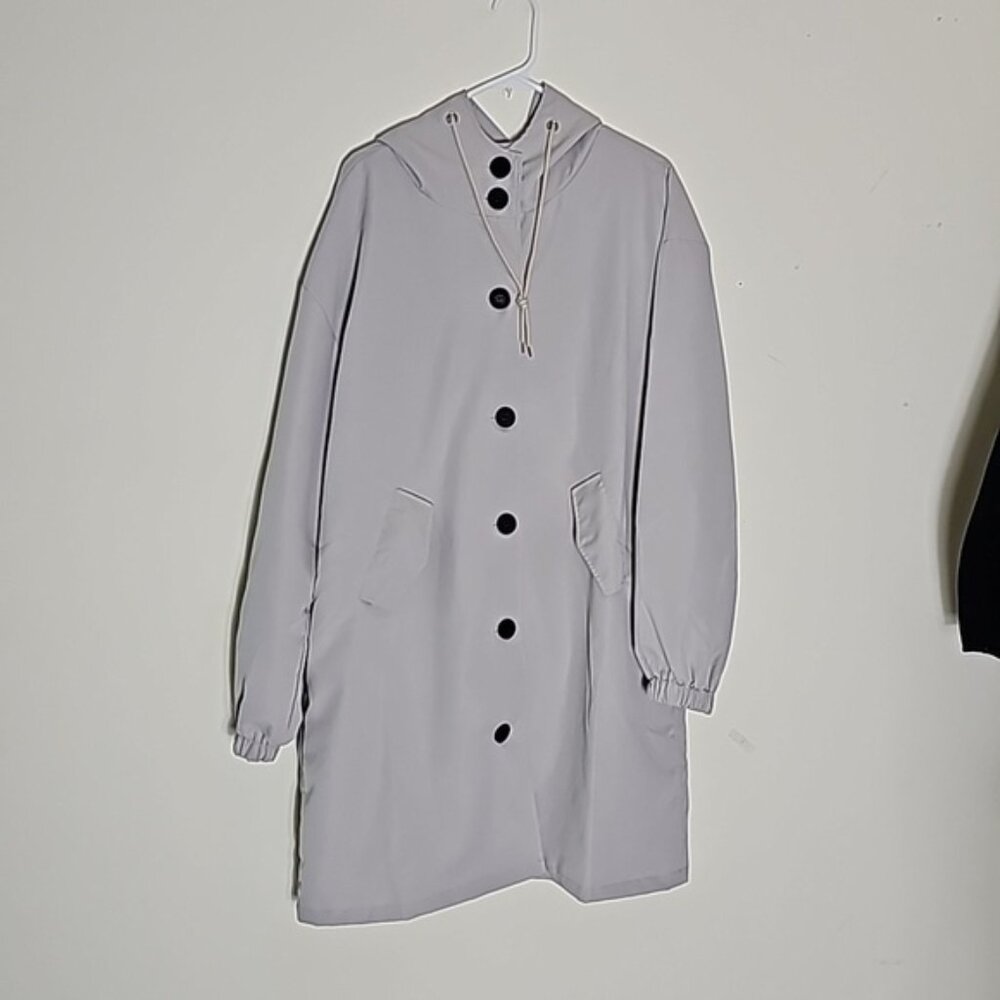 Paris Design Rain Hooded Rain Coat Women's Size XL